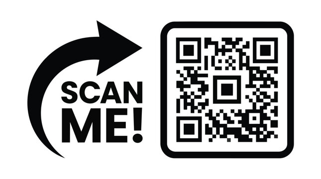 Scan Me Ad Icon with QR Code