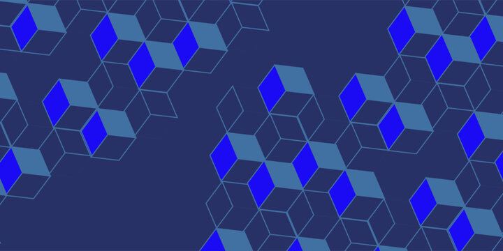 The graphic cube cubic design element and abstract geometric background with isometric digital. 3D Blockchain concept and modern technology. EPS10