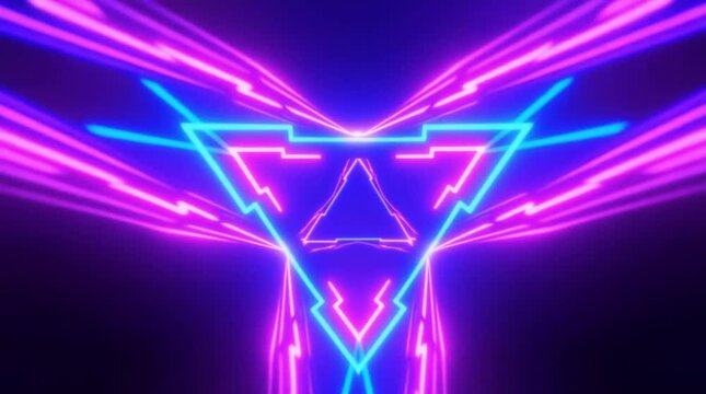 Blue and Magenta Strobe Light Effect in Abstract Tunnel Background Loop