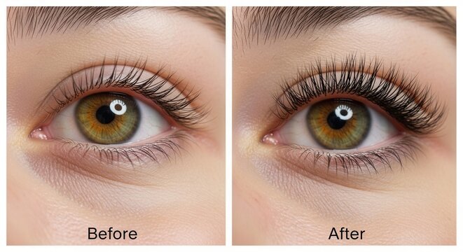 Eyelash Transformation: Before and After Applying Mascara