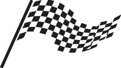 Fototapeta premium Checkered flag racing vector icon silhouette design