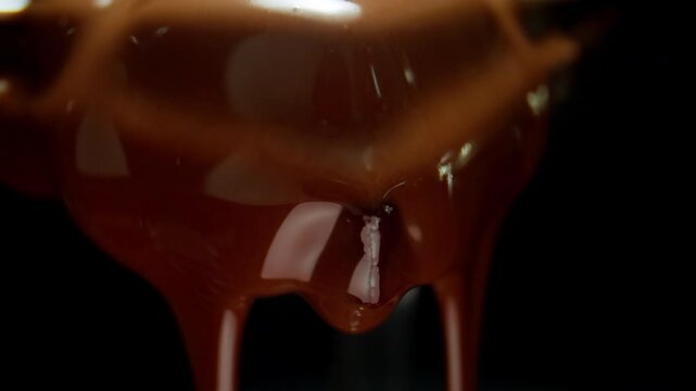Close up shot of melting chocolate bar