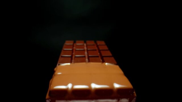 Chocolate bar close up, dolly shot