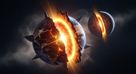 Planets erupting energy explosion