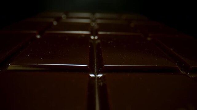 Chocolate bar close up, dolly shot