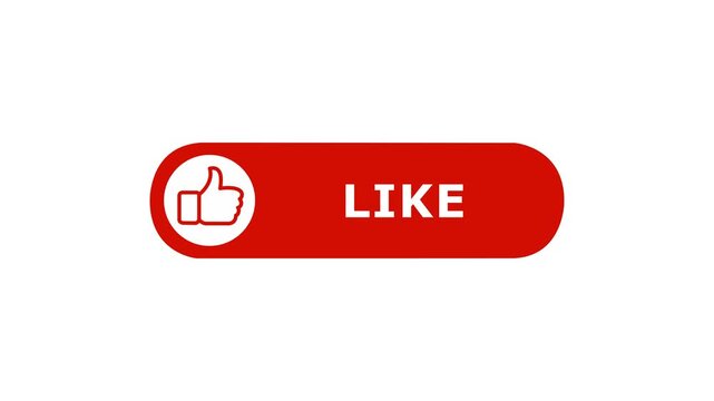 like button animation for a video channel. reveal Like animation, social media. Flat Design like. like icon Animation, 4k share Push Buttons for YouTube. red like button icon on black screen.HD VIDEO