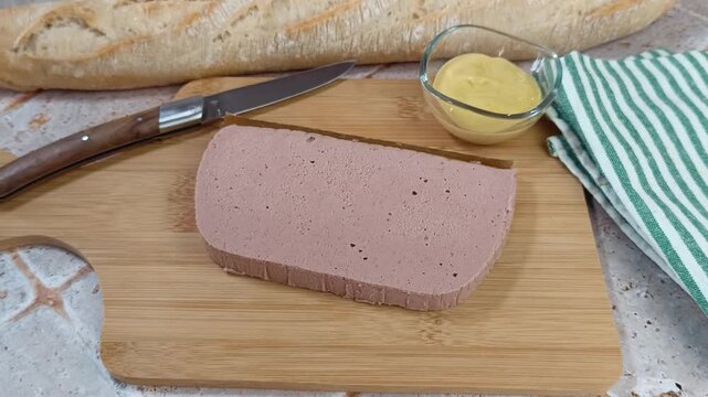 P&acirc;t&eacute; de foie de porc traditionnel et baguette de pain