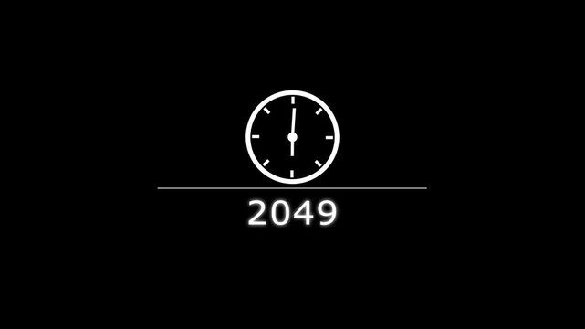 Counting clock icon animation. Counting years from 2026 to 2072 animation. Counting year's clock number. and creating a stunning animation 4k animation .