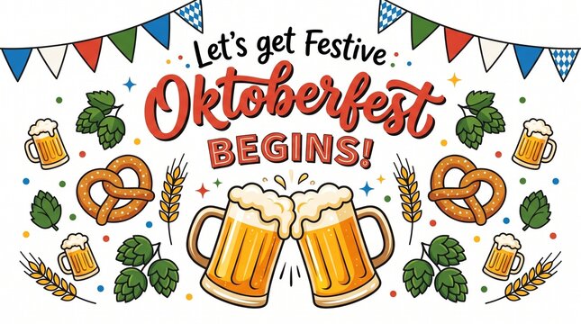 Typography T-Shirt Design On Oktoberfest Begins Quote