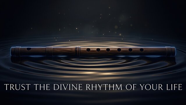Krishna Flute on Sacred Water &ndash; Divine Rhythm Spiritual Banner