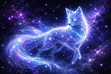 Fototapeta premium Mystical cosmic fox illustration