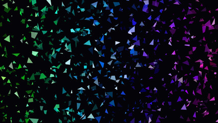 Confetti elements drift through a spectrum of cool blue and deep violet tones against a dark background to serve as an elegant and visually striking backdrop for festive digital marketing materials. © creative mind