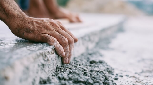 Bare Hand Smoothing Wet Plaster Edge