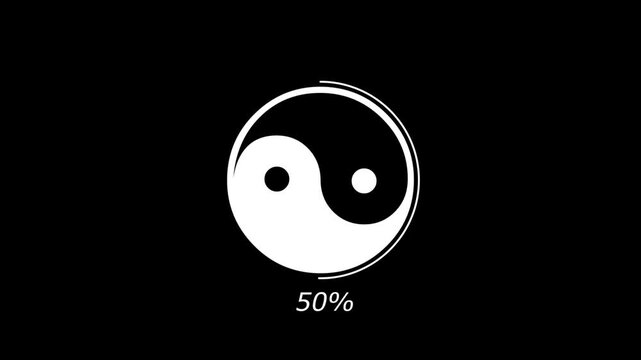 yin yang spinning around animation video, motion graphic icon animation  Black Background