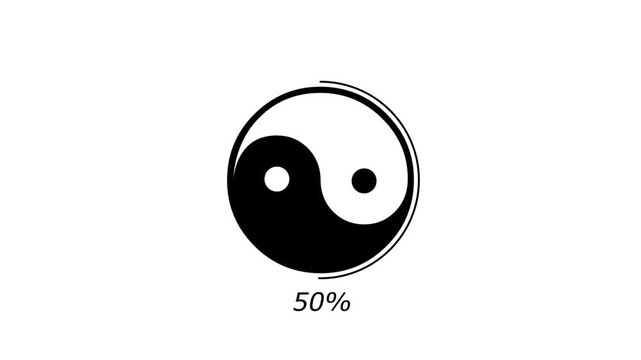 yin yang spinning around animation video, motion graphic icon animation white Background