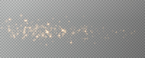 Transparent png gold dust glitter particles wave trail sparkling glowing magical light bokeh overlay horizontal design isolated background effect golden sparkles magic stream radiant stars layout all © Sergey