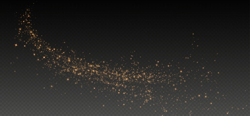 gold Golden glitter dust wave trail overlay with radiant sparkling particles and magic light bokeh effect on transparent white background png transparent png horizontal isolated glowing sparkles all © Sergey