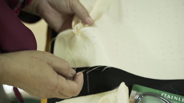 mothers make some handicraft on the handicraft class