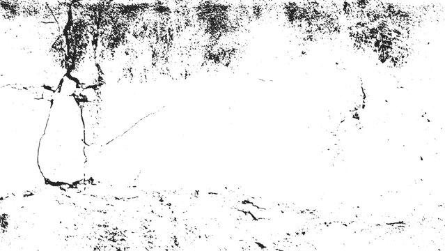Abstract Black Distressed Texture, White Cement Grunge Background, Dirty Grain Overlay, Rough Wall Surface, Vintage Grunge Frame, Vector Illustration.