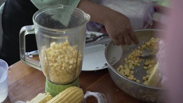 indonesian food called "talam jagung" that create by mothers on the cooking training