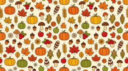 Colorful floral patterned fabric with orange and green flowers. © Ariya