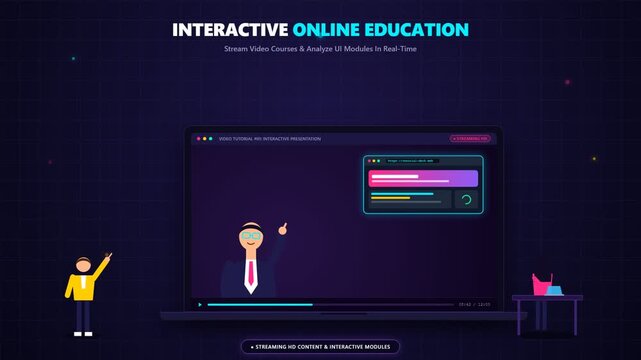 Interactive Online Education Platform Concept Illustration