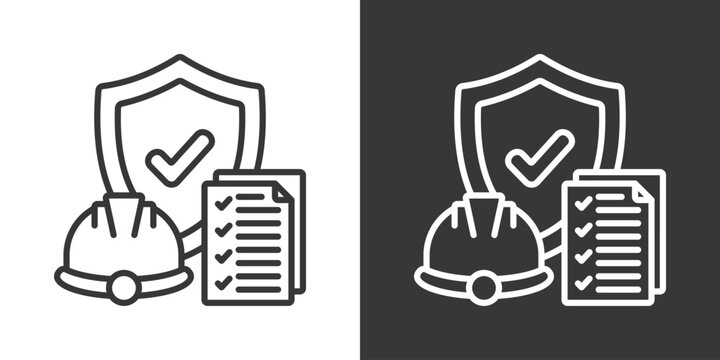 Safety Compliance Icon Set Vector Collection Isolated In Black And White