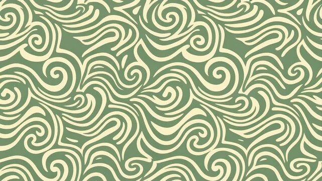 Abstract green and beige swirling pattern background, decorative and artistic design element.