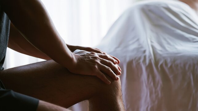 Therapist Hands Kneading Leg Muscle
