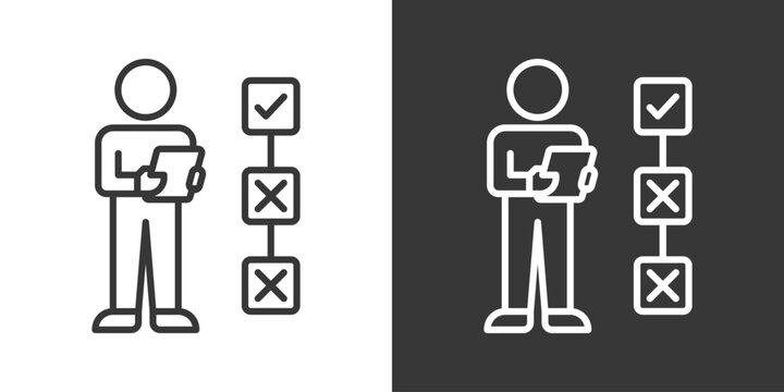 Selection List Icon Set Vector Collection Isolated In Black And White