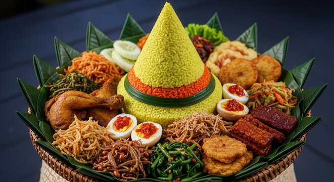 Nasi Tumpeng Traditional Indonesian Rice Dish