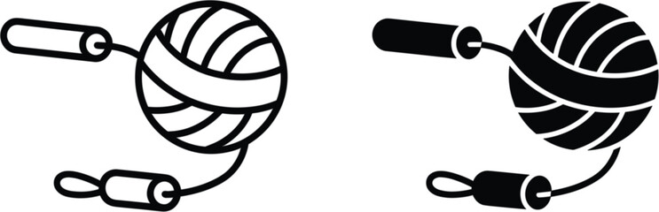 Jump Rope Icons Collection, Skipping Exercise Vector Set for Fitness Sports Training Design Elements Editable Graphics Illustration © MdMotiur