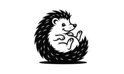 Cute cartoon hedgehogs in monochrome halftone dot pattern © Ryan Rivaldo Vierra