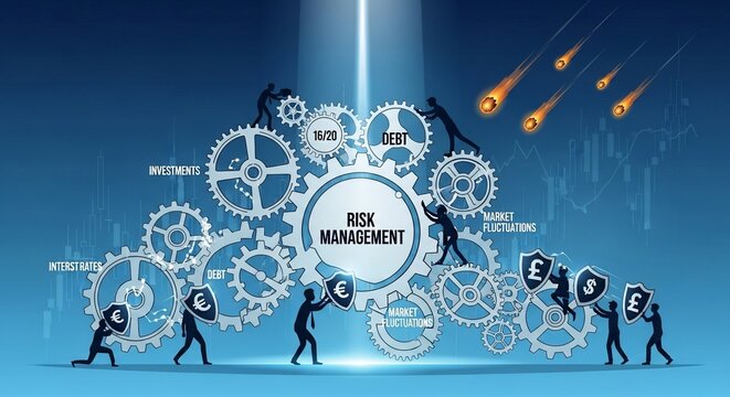 Risk management gears illustration