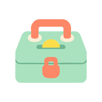 Colorful lunchbox with handle and lock.