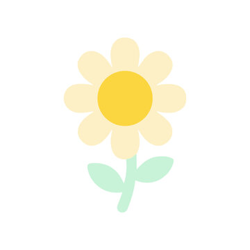 Simple Yellow Flower Illustration.