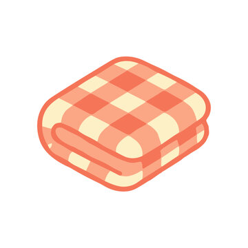 Picnic Blanket with Checkered Pattern.