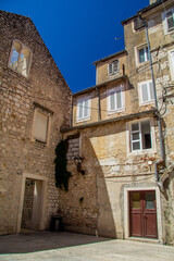 Fototapeta premium Historical buildings in she streets of Zadar town in Croatia