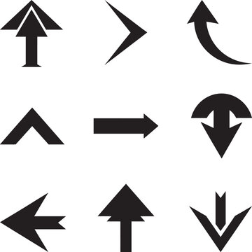 Directional Arrow Vector Icon Set Modern Geometry Collection