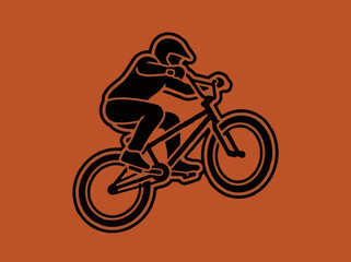 Obraz premium Bmx rider performing a jump stunt icon