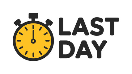 Last Day Countdown: A striking graphic featuring a stopwatch and the bold text LAST DAY serves as a visual reminder of approaching deadlines and urgent opportunities. © SHUVO