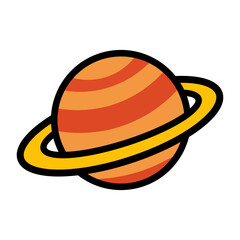 Ringed Planet Saturn Vector Illustration © Fili