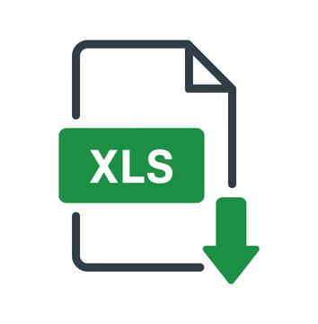 XLS File Download Icon: A clean and modern graphic representing an XLS file being downloaded, symbolized by a document icon with an XLS label and a downward-pointing arrow.