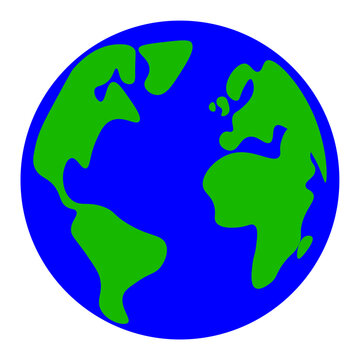 Simple Abstract Earth Globe Symbol in Childlike Hand-Drawn Style