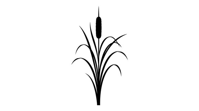 CAD tree lines Tree Black tree silhouette Black grass Minimalist cattail silhouette vector, black marsh reed plant icon, aquatic bulrush grass illustration for nature logos and wetland