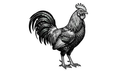 Detailed illustration of a rooster bird. © namir
