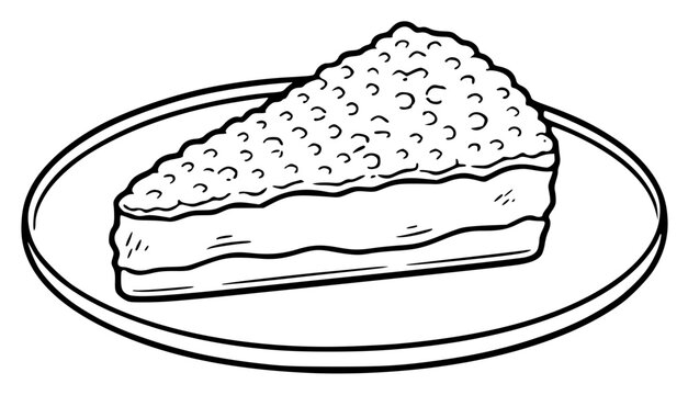 Aish El Saraya Dessert Slice Hand Drawn Food Sketch Illustration
