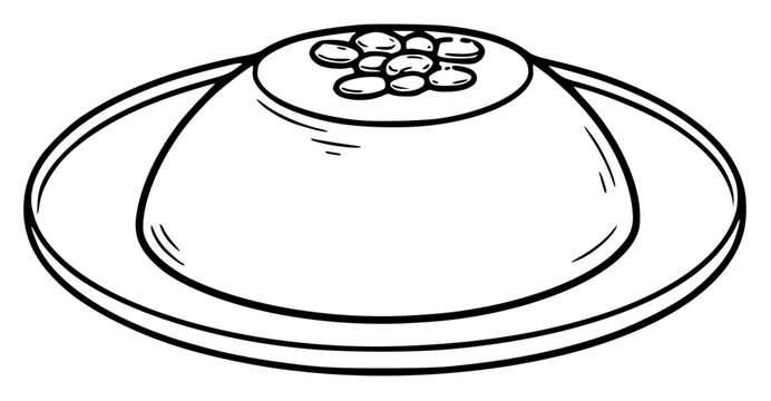 Mahalabiya Milk Pudding Hand Drawn Food Sketch Illustration