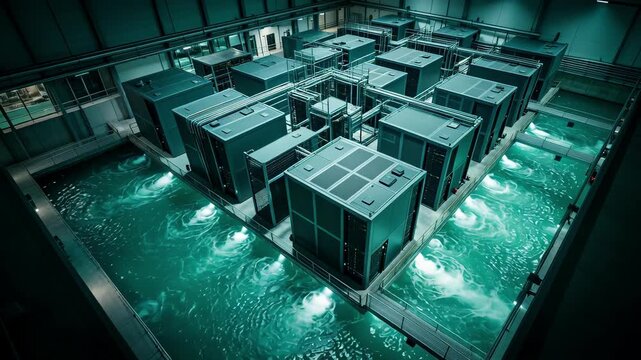 Industrial Water Treatment Plant Aerial View.