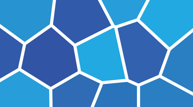 Blue geometric mosaic pattern with irregular polygons